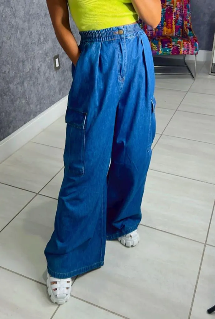 8062 Oversized wide leg cargo pant
