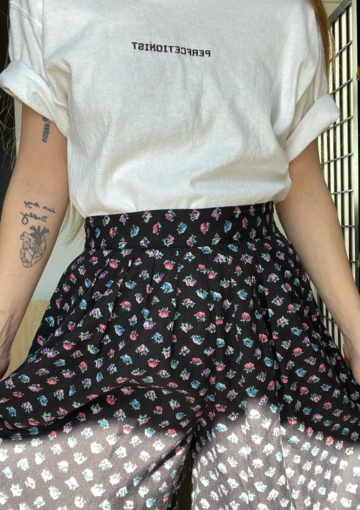 90s Abstract Printed Culottes - S
