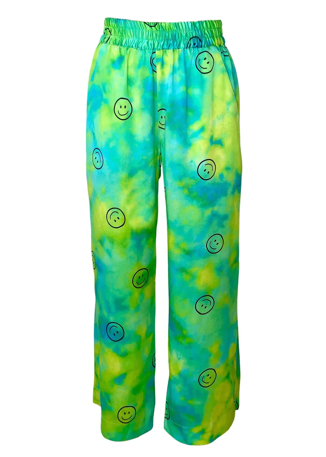 Acid Trip Wide Leg Silk Pajama Pants