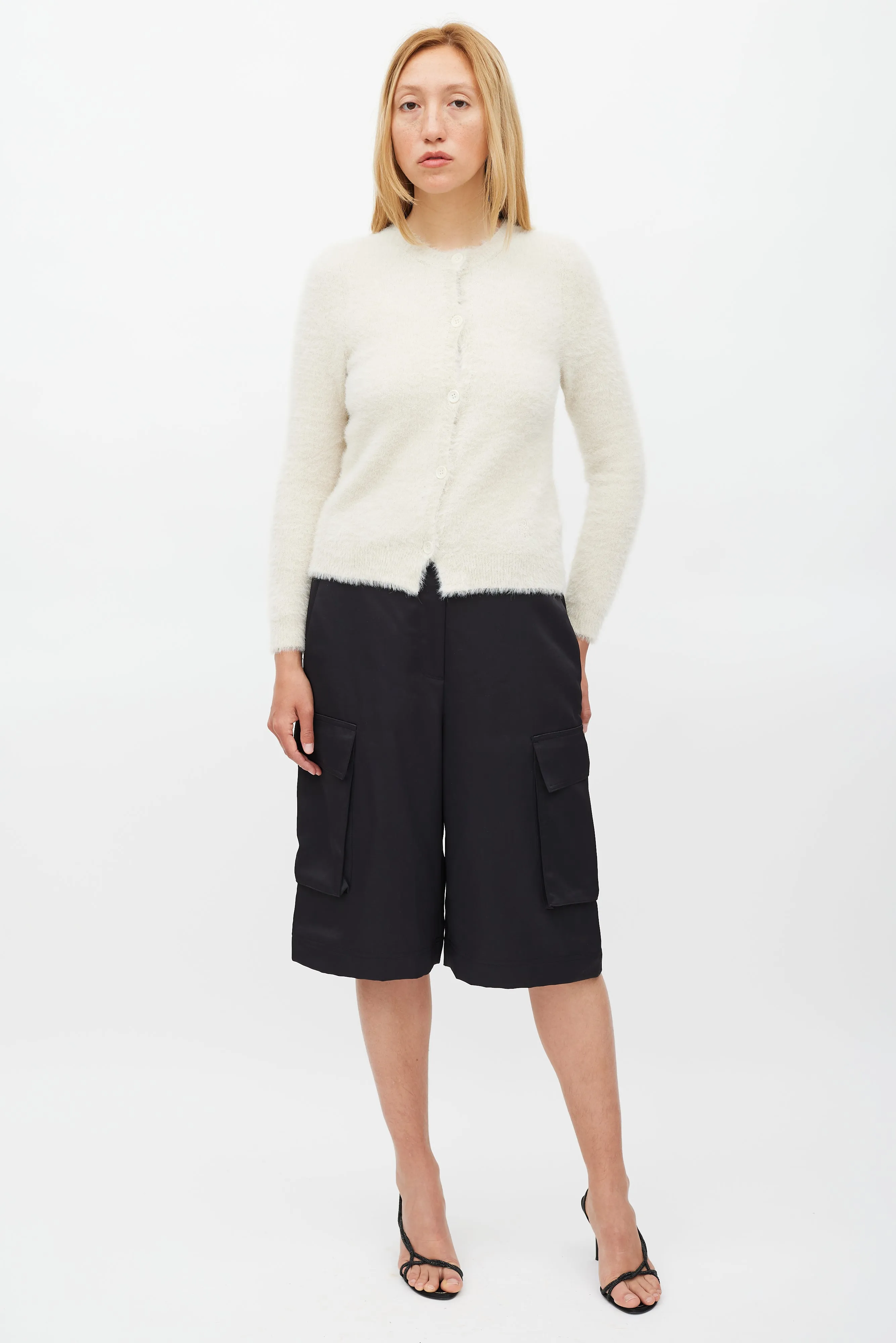 Beige Fuzzy Olena Cardigan
