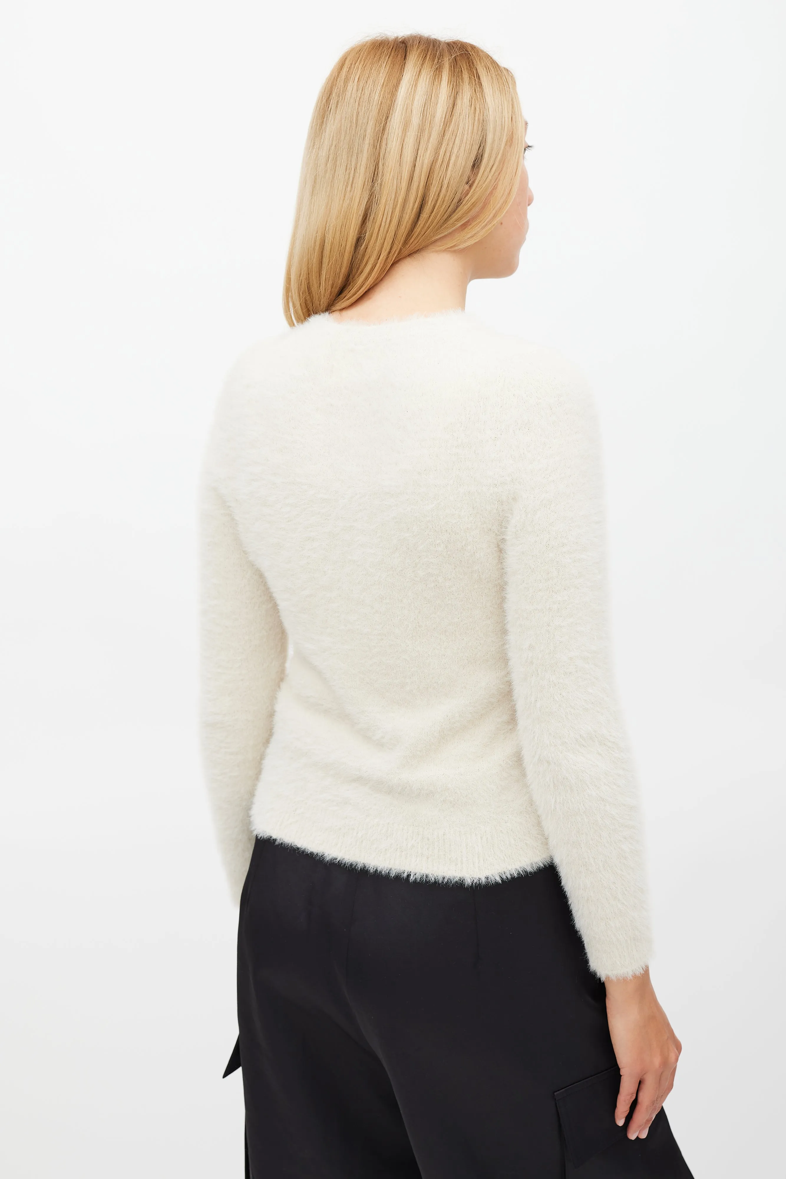 Beige Fuzzy Olena Cardigan