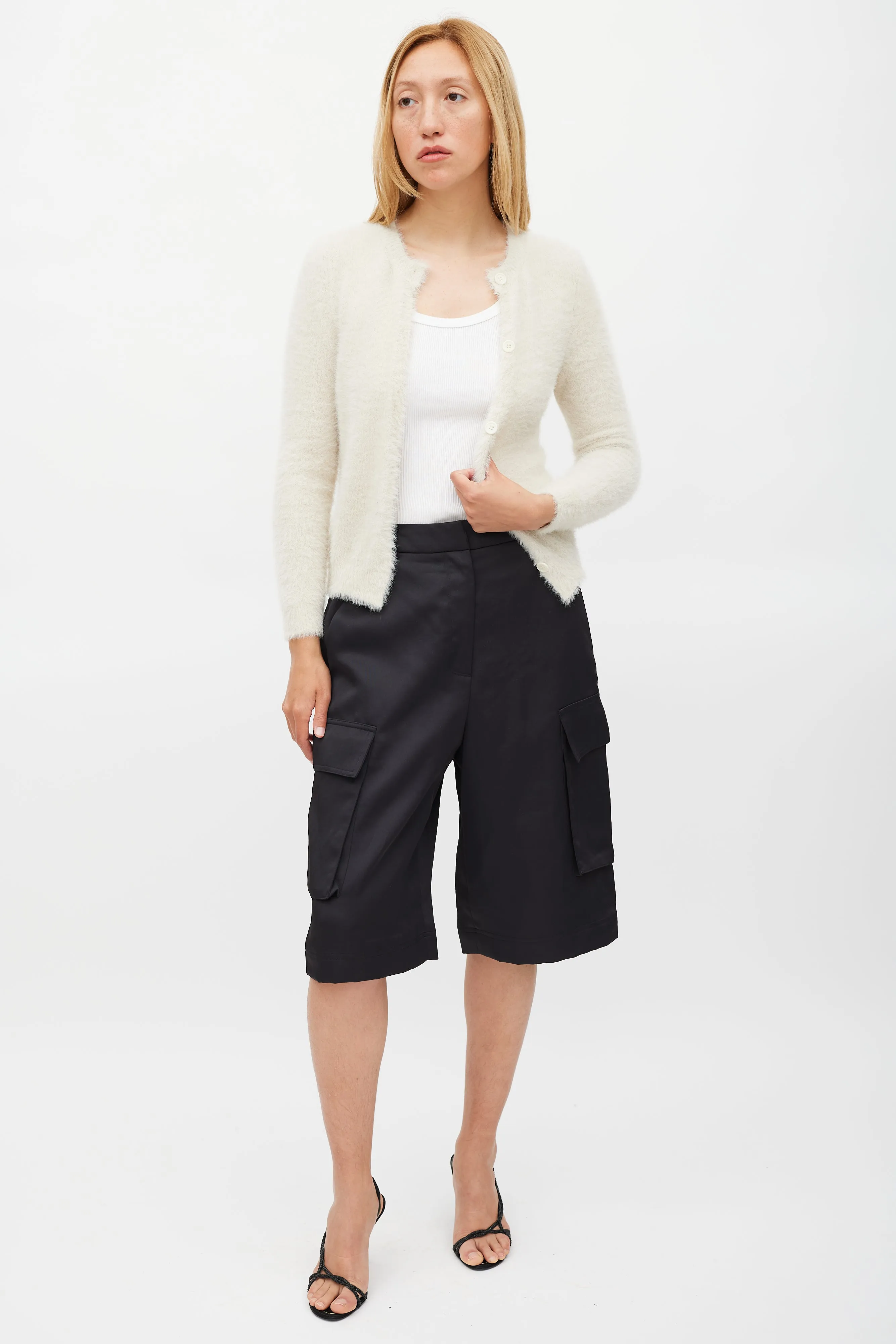 Beige Fuzzy Olena Cardigan