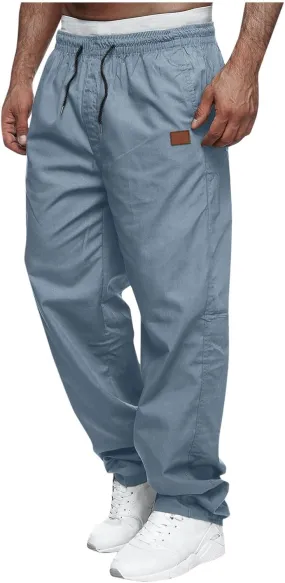 Cargo Pants for Men Lightweight Stretch Work Hiking Pants Elastic Waist Baggy Outdoor Workout Athletic Jogger Pants