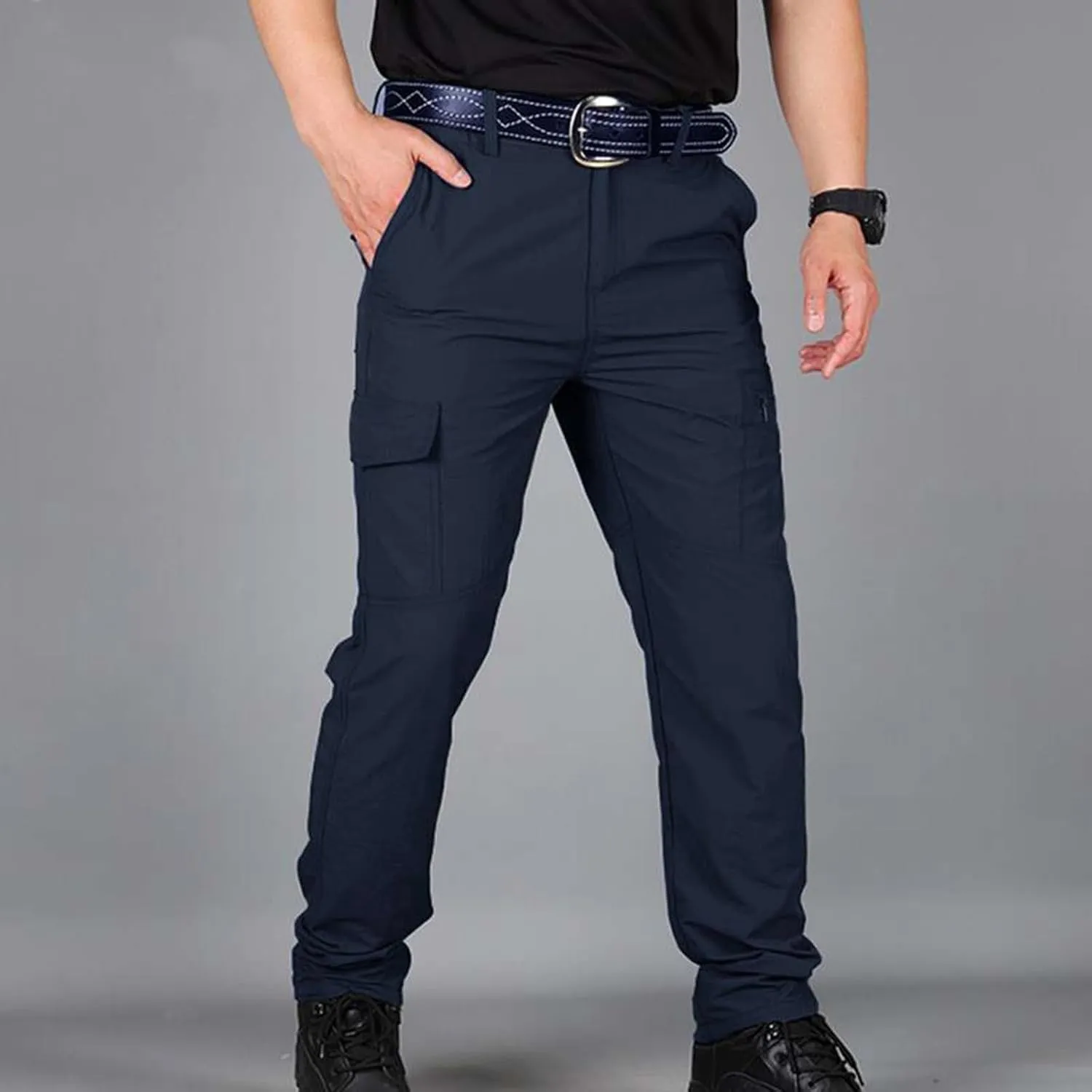 Cargo Pants for Men Lightweight Wild Outdoor Hiking Pants Waterproof Ripstop Tactical Work Pants with Multi Pockets
