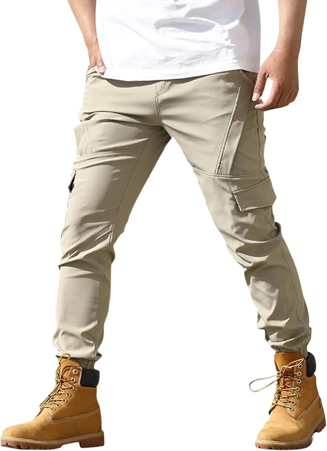Cargo Pants Men Slim Fit Multi Pockets Hiking Work Pants Ripstop Stretch Stylish Baggy Pants Y2K Tactical Trousers