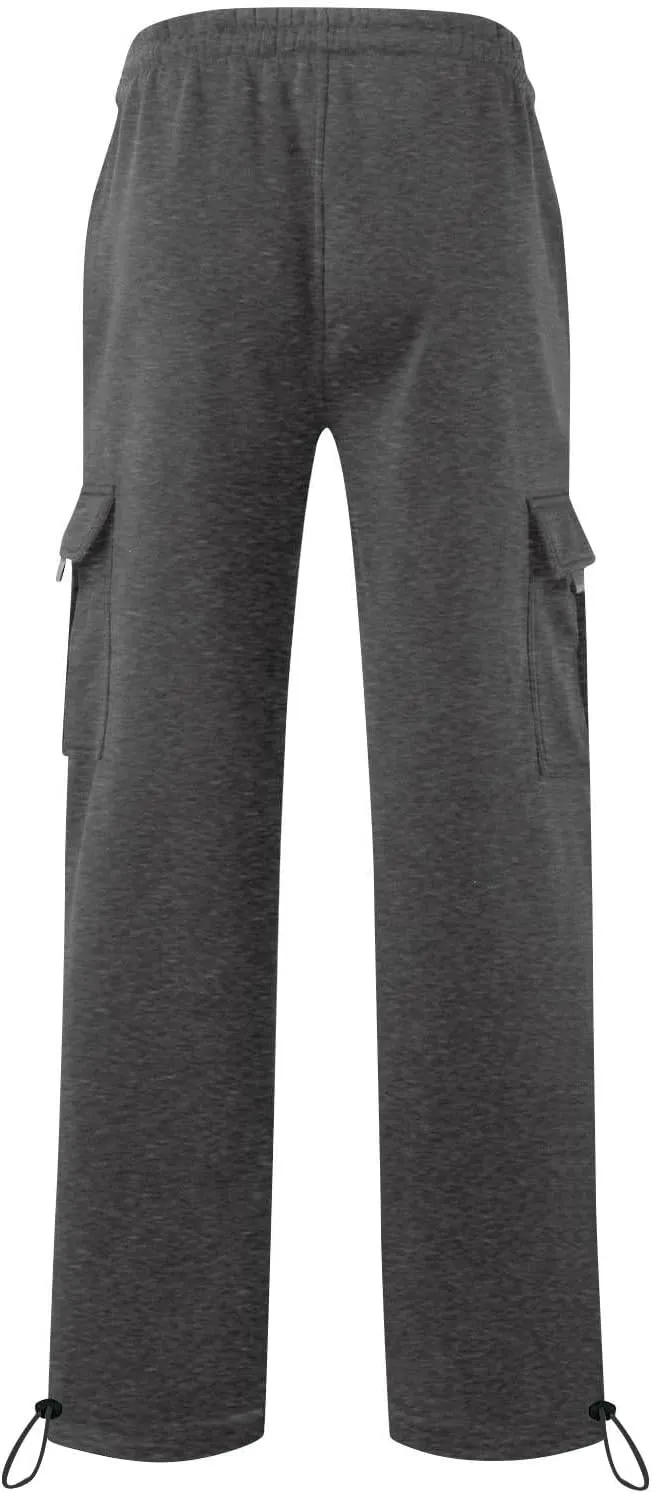 Cargo Pants Men Workout Baggy Straight Drawstring Camping Fishing Trousers Outdoor Tactical Cargo Pants with Multi-Pockets