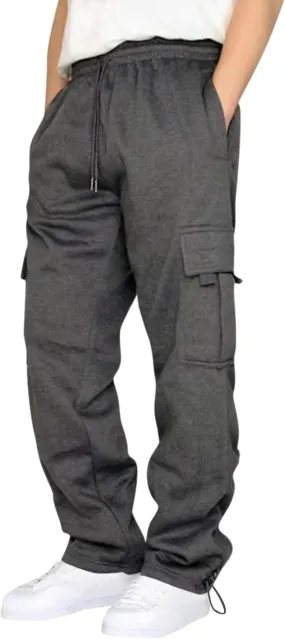 Cargo Pants Men Workout Baggy Straight Drawstring Camping Fishing Trousers Outdoor Tactical Cargo Pants with Multi-Pockets