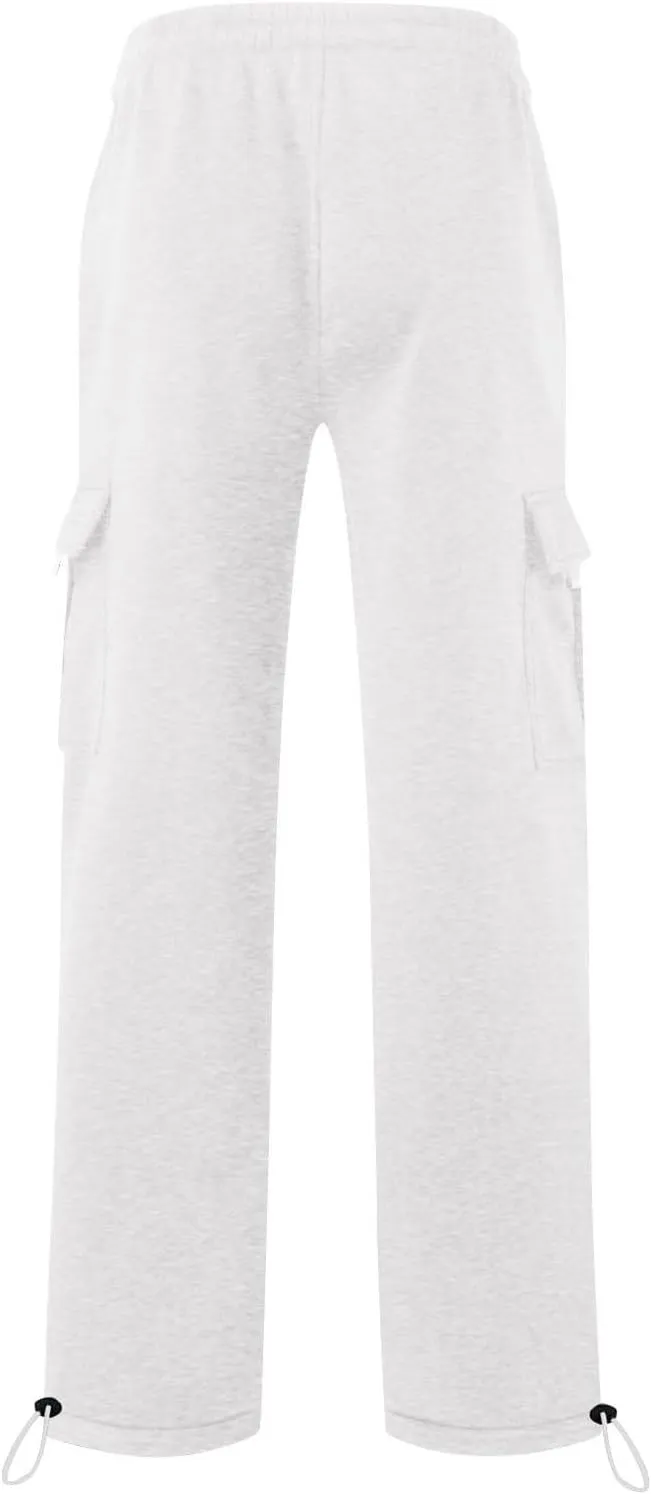 Cargo Pants Men Workout Baggy Straight Drawstring Camping Fishing Trousers Outdoor Tactical Cargo Pants with Multi-Pockets