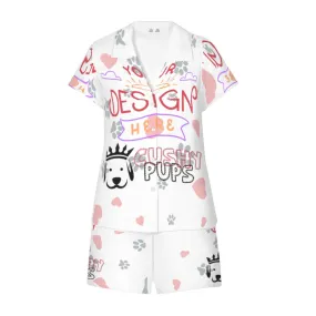 Custom Pajamas Set - Monogrammed Silk Pajamas, Personalized Pajamas Set by Cushy Pups
