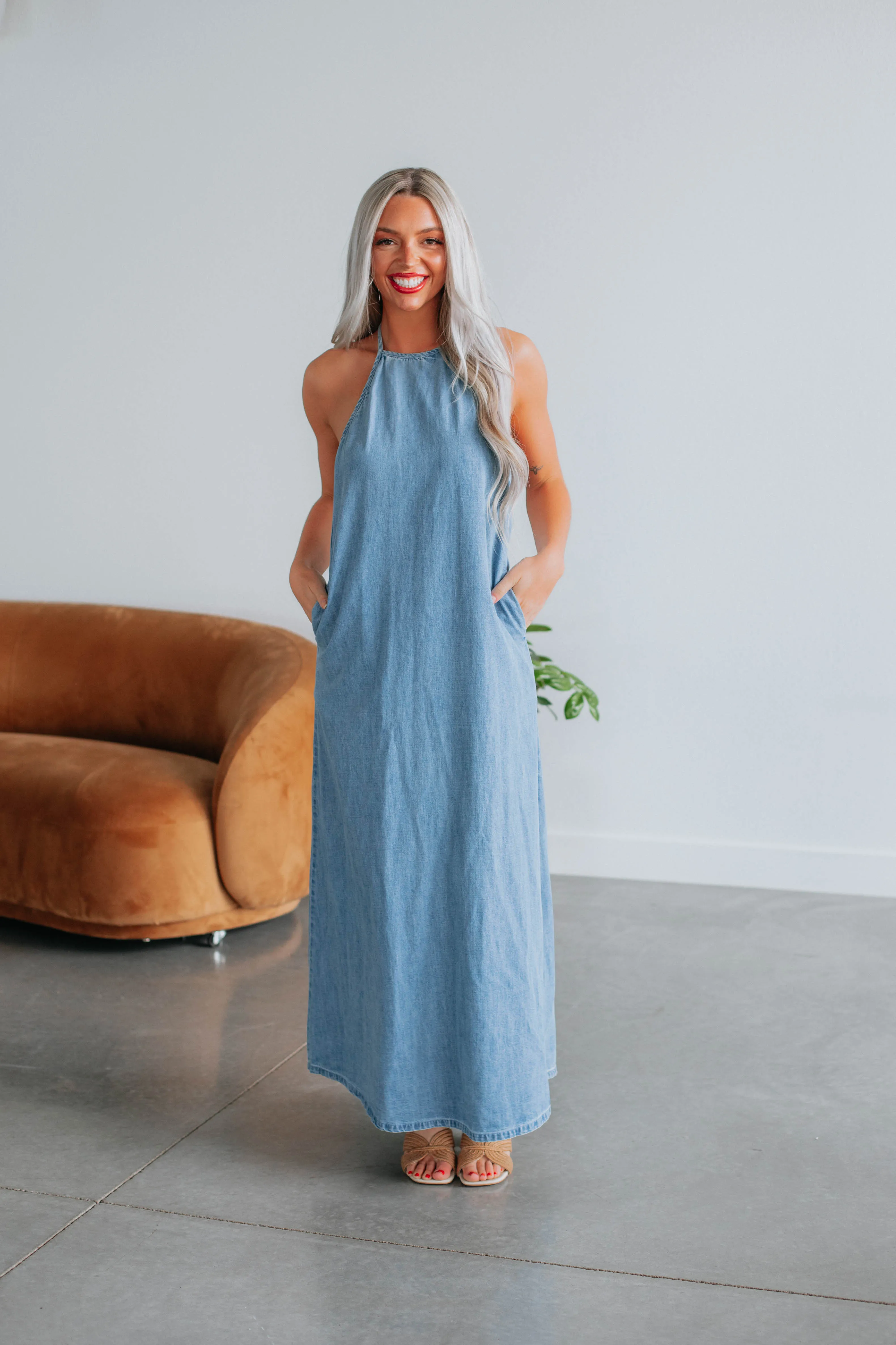 Debra Denim Maxi Dress