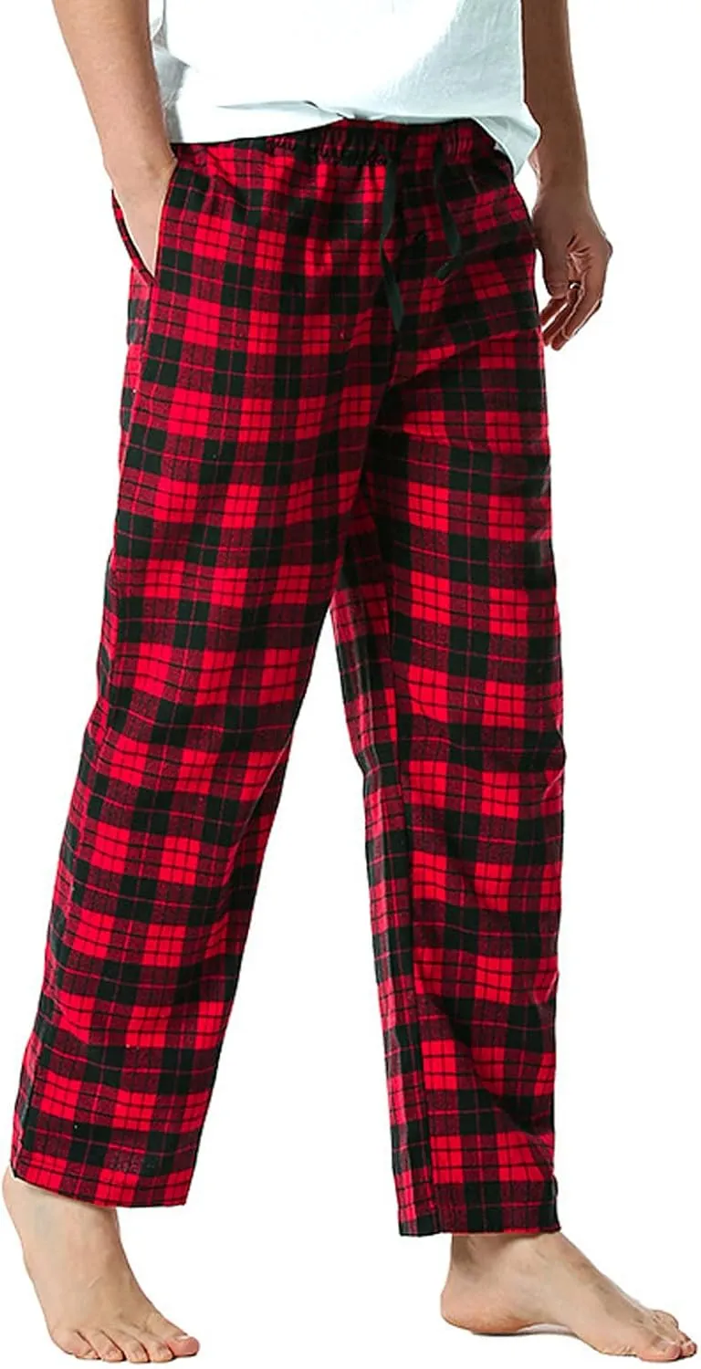 Fashion Men's Casual Plaid Loose Sport Plaid Pajama Pants Trousers