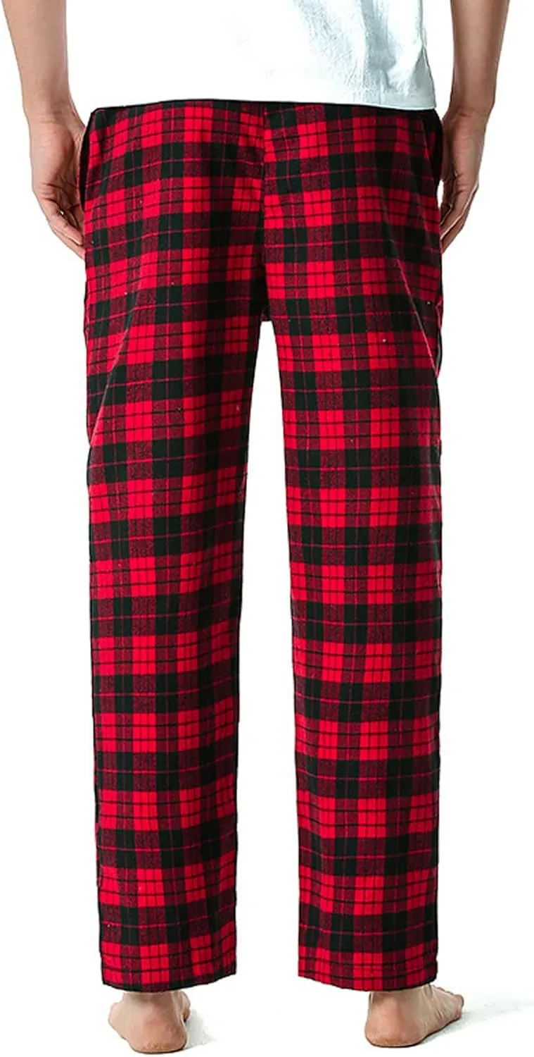 Fashion Men's Casual Plaid Loose Sport Plaid Pajama Pants Trousers