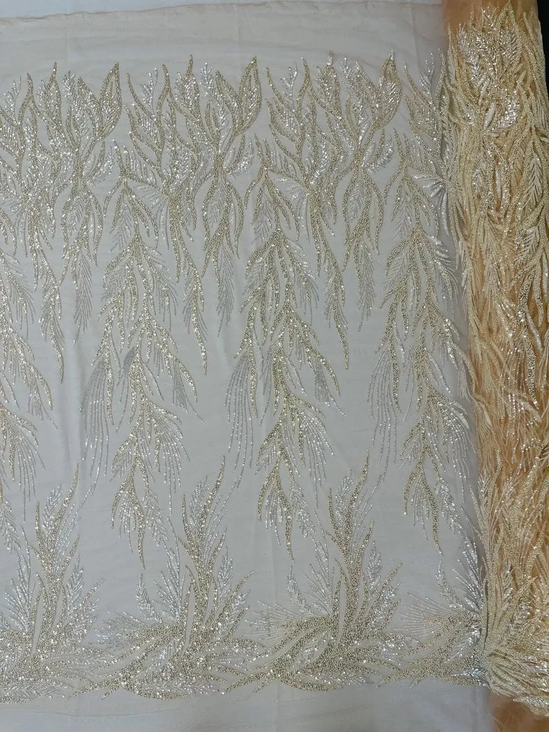 FIESTA BEADED LACE ON MESH (By The Yard)