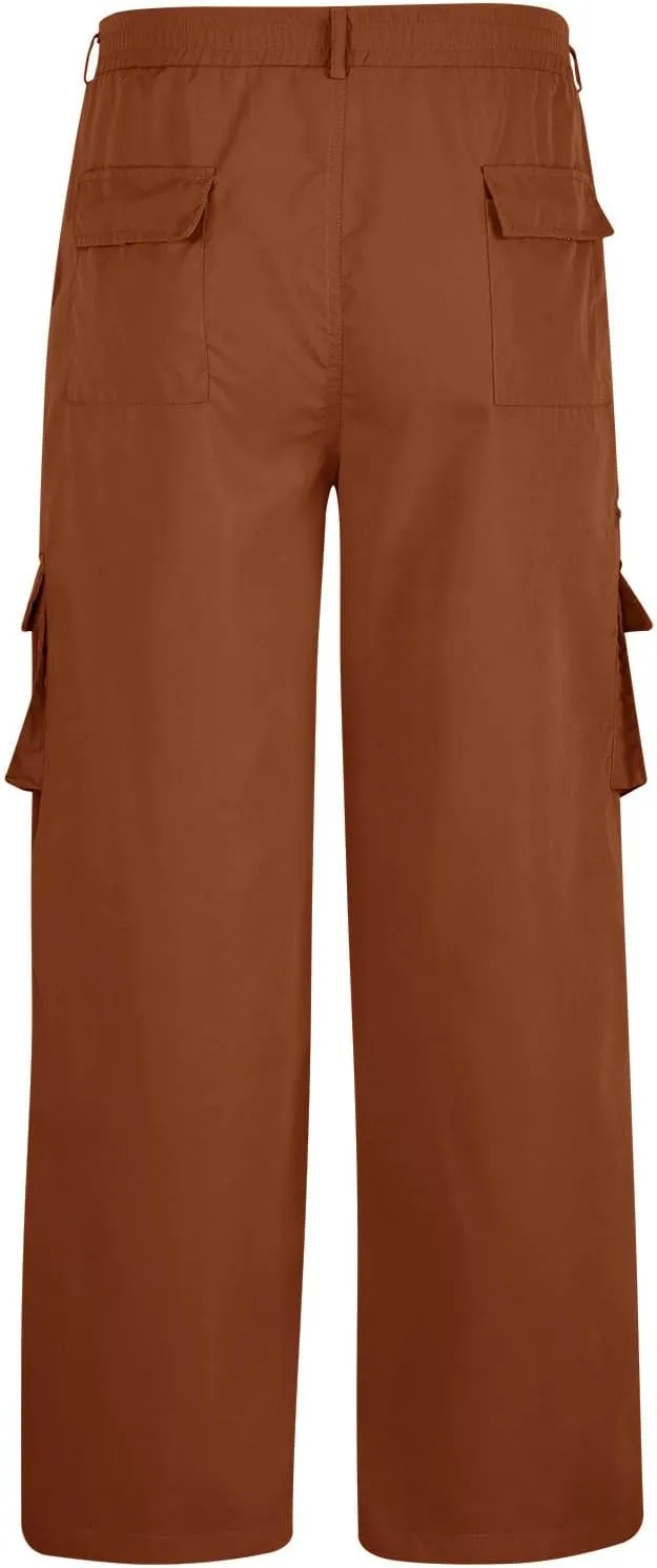 Finelylove Mens Cargo Pants Loose Fit Casual Cargo Sweatpants Outdoor Straight Flex Athletic Pants Work Hiking Joggers