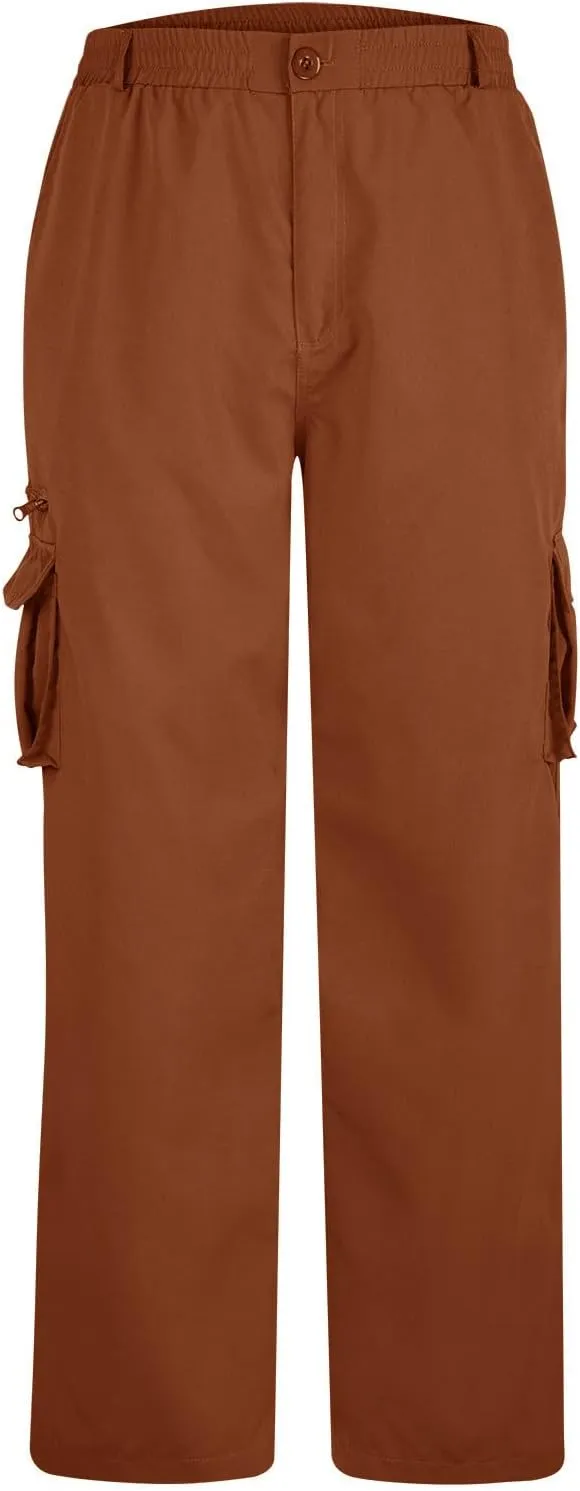 Finelylove Mens Cargo Pants Loose Fit Casual Cargo Sweatpants Outdoor Straight Flex Athletic Pants Work Hiking Joggers
