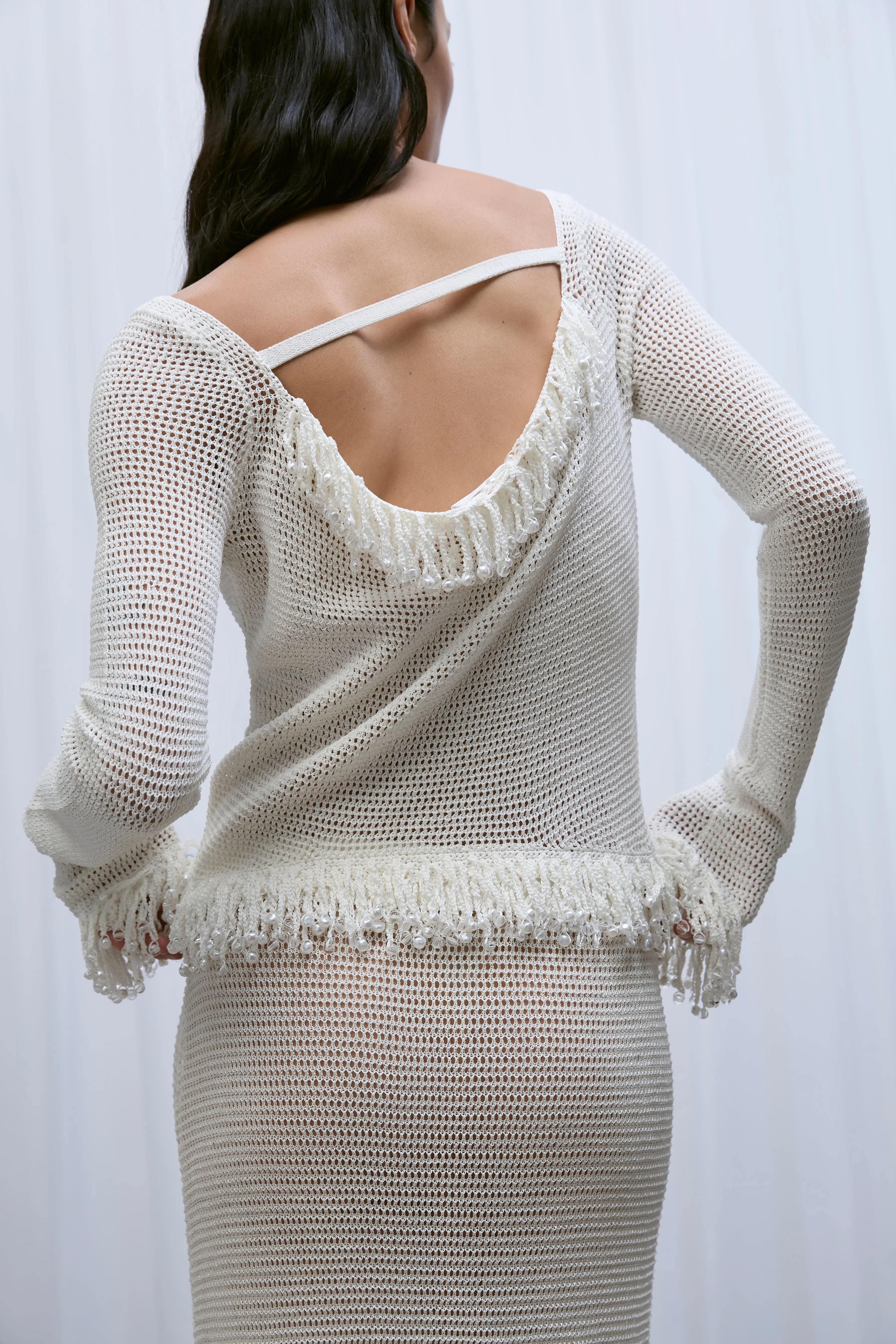 FRINGE LONG SLEEVE TOP