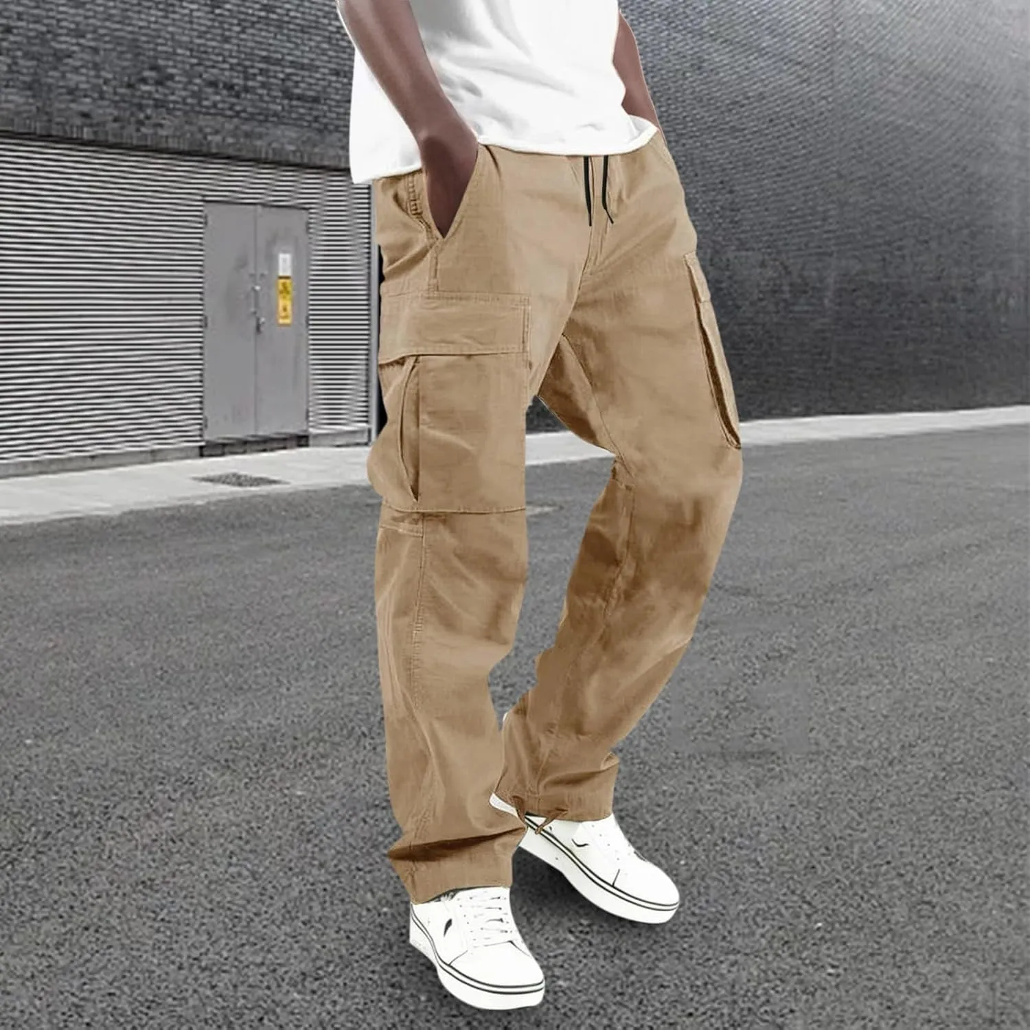 Fxbar Mens Cargo Pants Baggy Outdoor Waterproof Hiking Pants Stretch Casual Pockets Lightweight Classic Tactical Pants