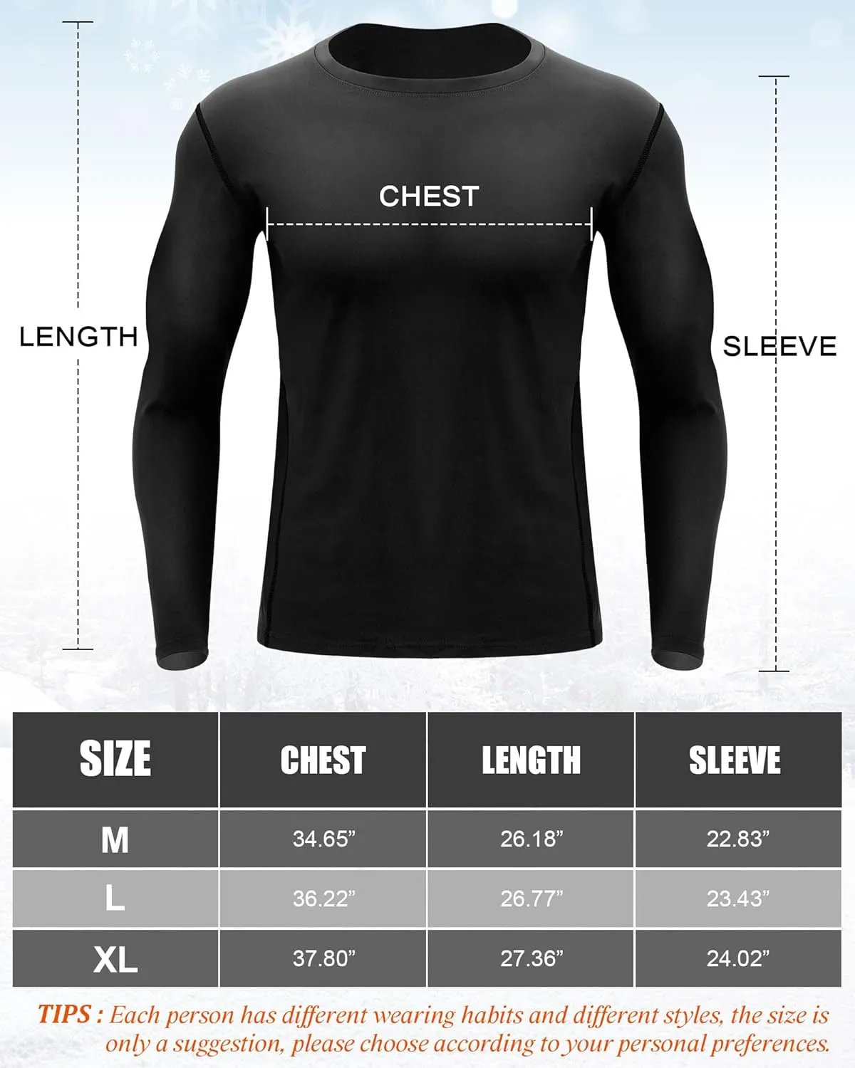 Hicarer 4 Pack Men's Thermal Compression Shirts Long Sleeve Fleece Lined Dry Fit Tops Athletic Base Layer for Winter Skiing