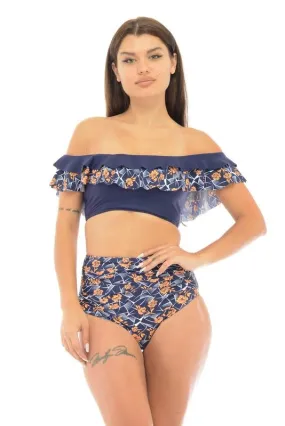 High-Waist Floral Bikini