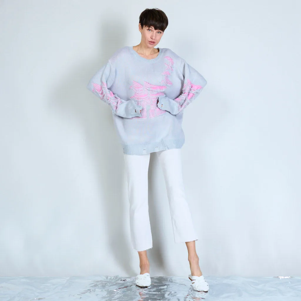 Knitted distressed sweater wholesale
