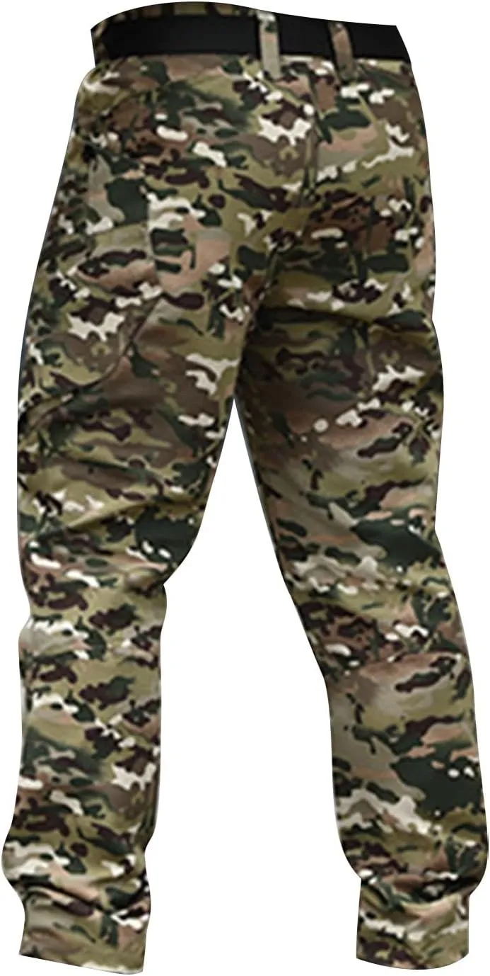 Men Cargo Pants Baggy Casual Work Pants Water Resistant Straight Trousers Hiking Multi Pockets Tactical Pants