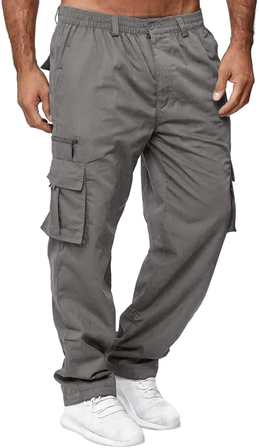 Men Joggers Chino Cargo Pants Hiking Outdoor Recreation Pants Twill Fitness Track Jogging Pants Casual Cotton Pants Sweatpant