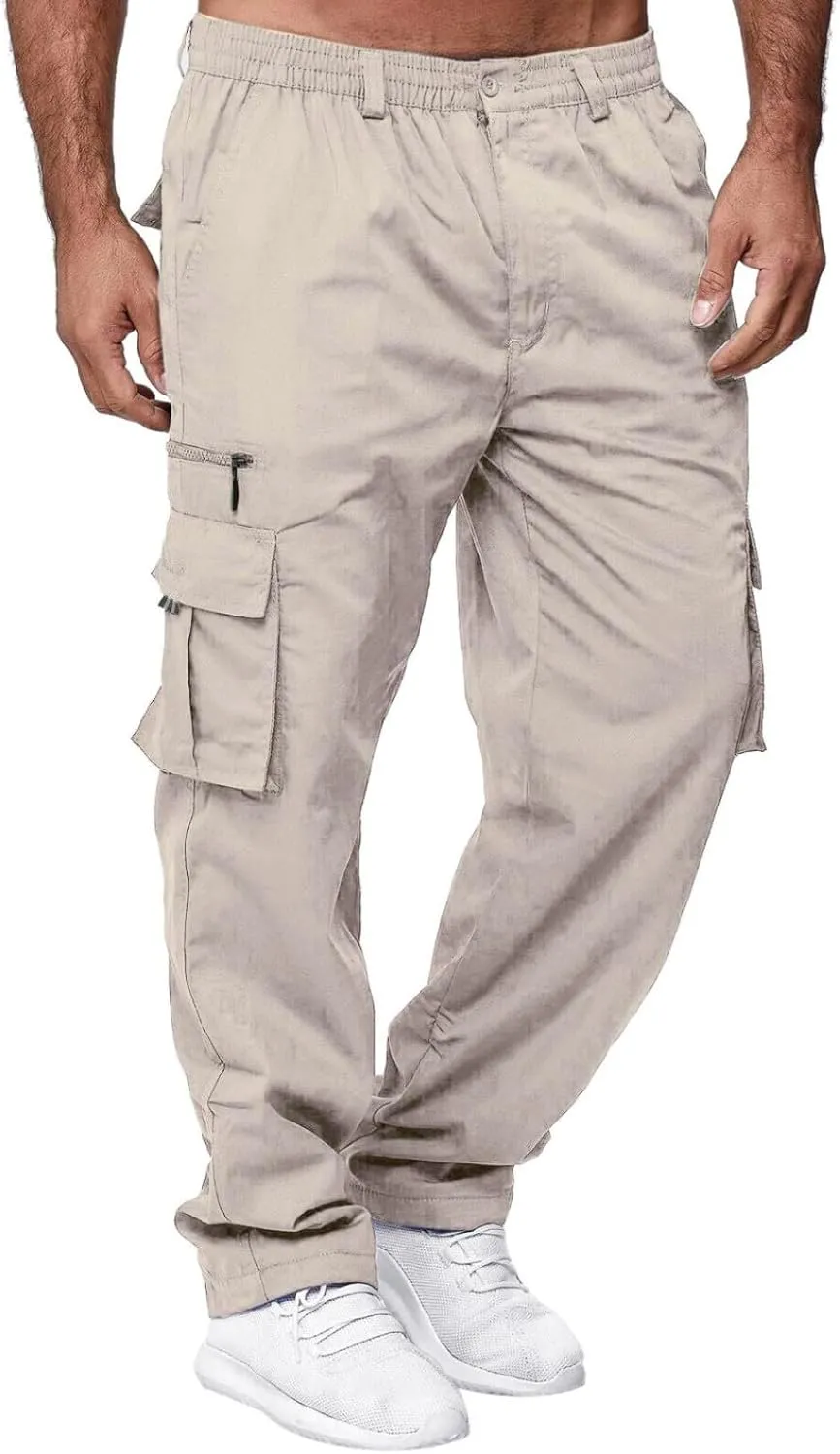 Men Joggers Chino Cargo Pants Hiking Outdoor Recreation Pants Twill Fitness Track Jogging Pants Casual Cotton Pants Sweatpant