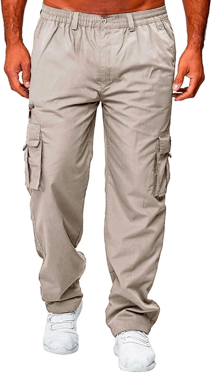 Men Joggers Chino Cargo Pants Hiking Outdoor Recreation Pants Twill Fitness Track Jogging Pants Casual Cotton Pants Sweatpant