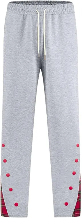 Mens Plaid Patchwork Pants Casual Drawstring Elastic Waist Trouser 2025 Fashion Loose Fit Athletic Pant with Pockets