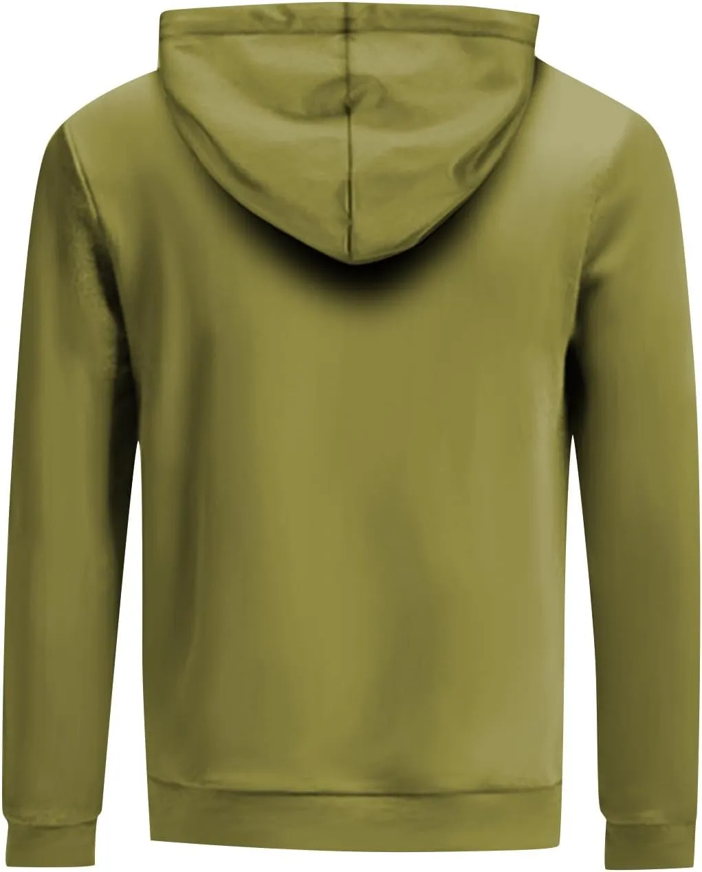 Men's Solid Color Plush Warm Hoodies Fleece Casual Pullover Pocket Autumn Winter Sweatshirt Coat
