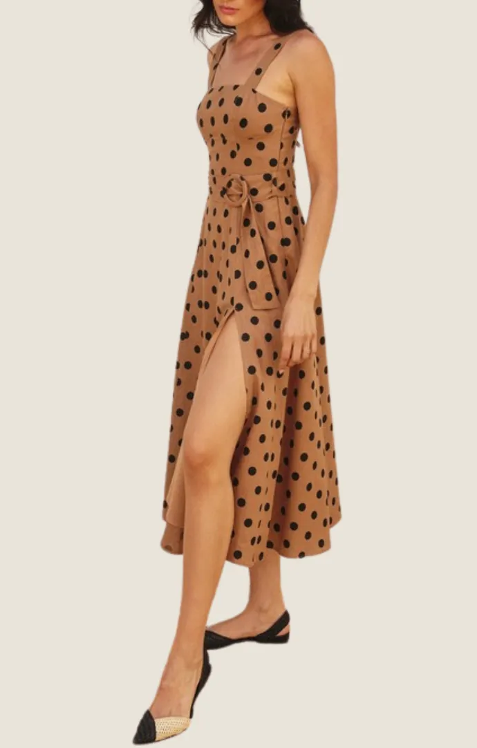 Piper Mocha Polka Dot Dress