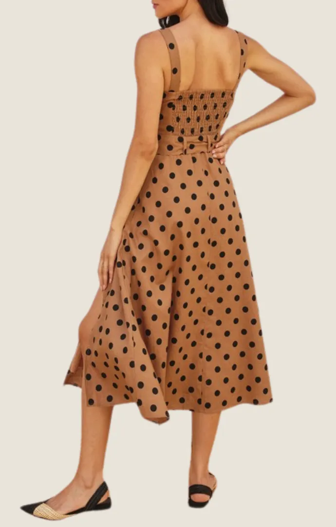 Piper Mocha Polka Dot Dress