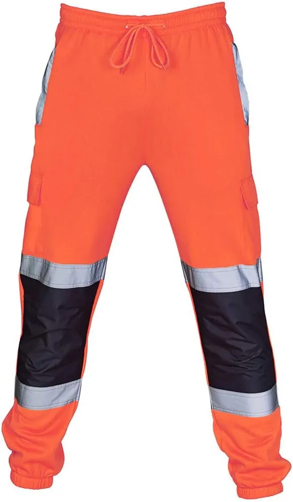 RTRDE Men's Hi Vis Lightweight Work Pants Flex Tactical Fishing Hiking Casual Cargo Pants, S-2XL