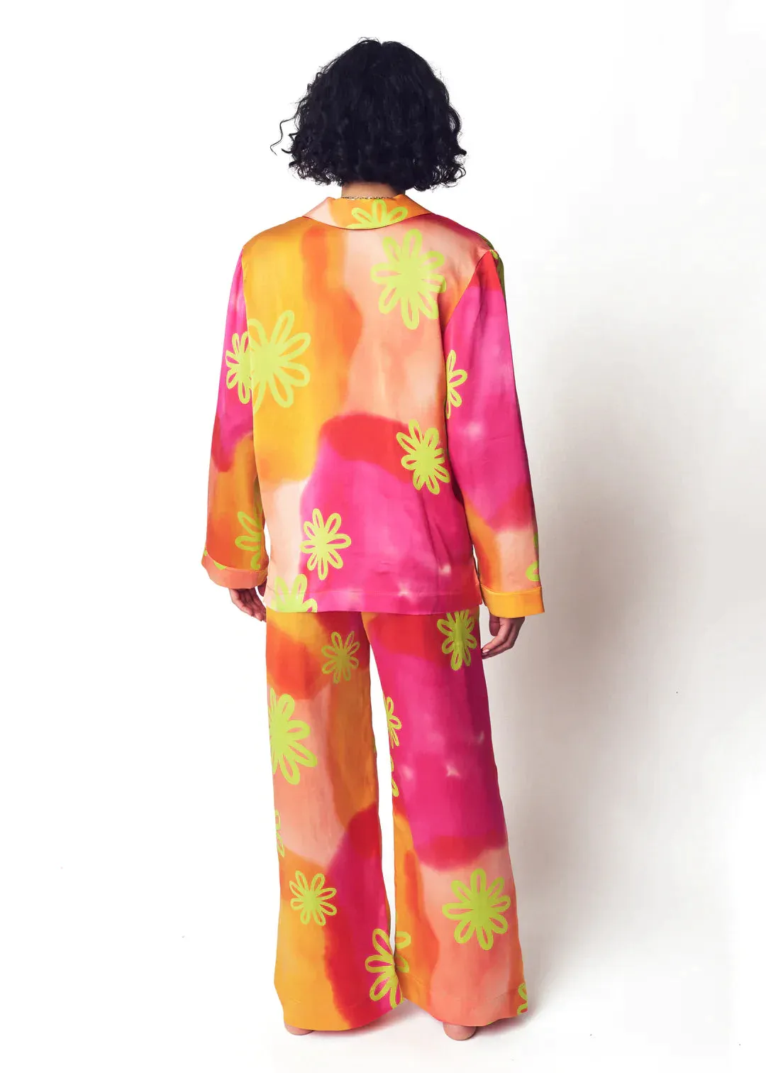 Sherbert Wide Leg Silk Pajama Pants