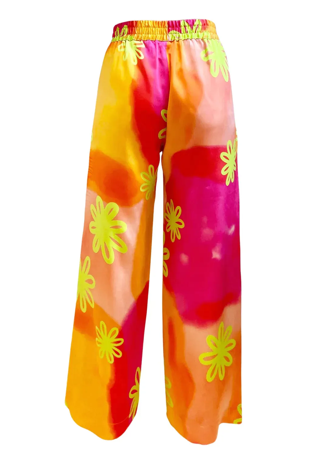 Sherbert Wide Leg Silk Pajama Pants