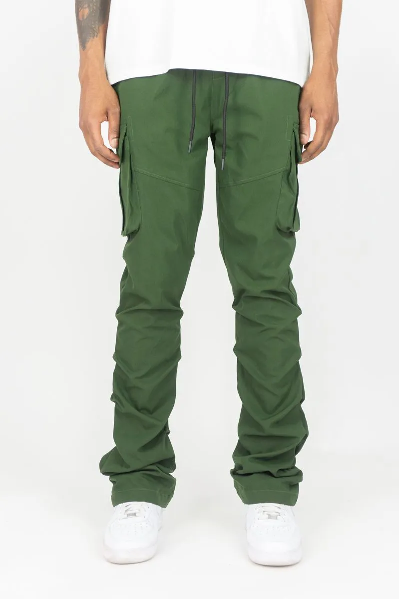 Solid Nylon Stacked Cargo Pants | Rebel Minds