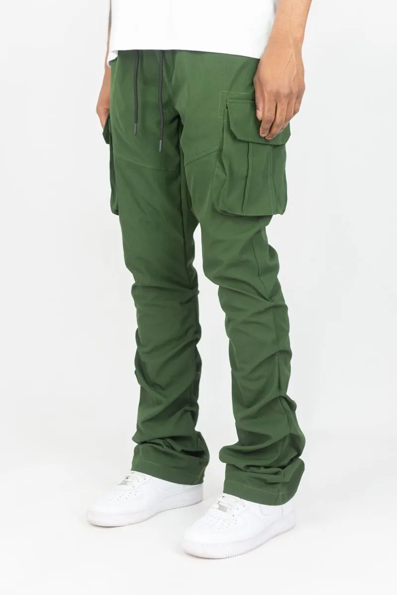Solid Nylon Stacked Cargo Pants | Rebel Minds