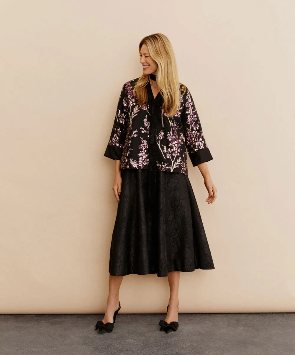 Sophronia Floral Jacquard Skirt
