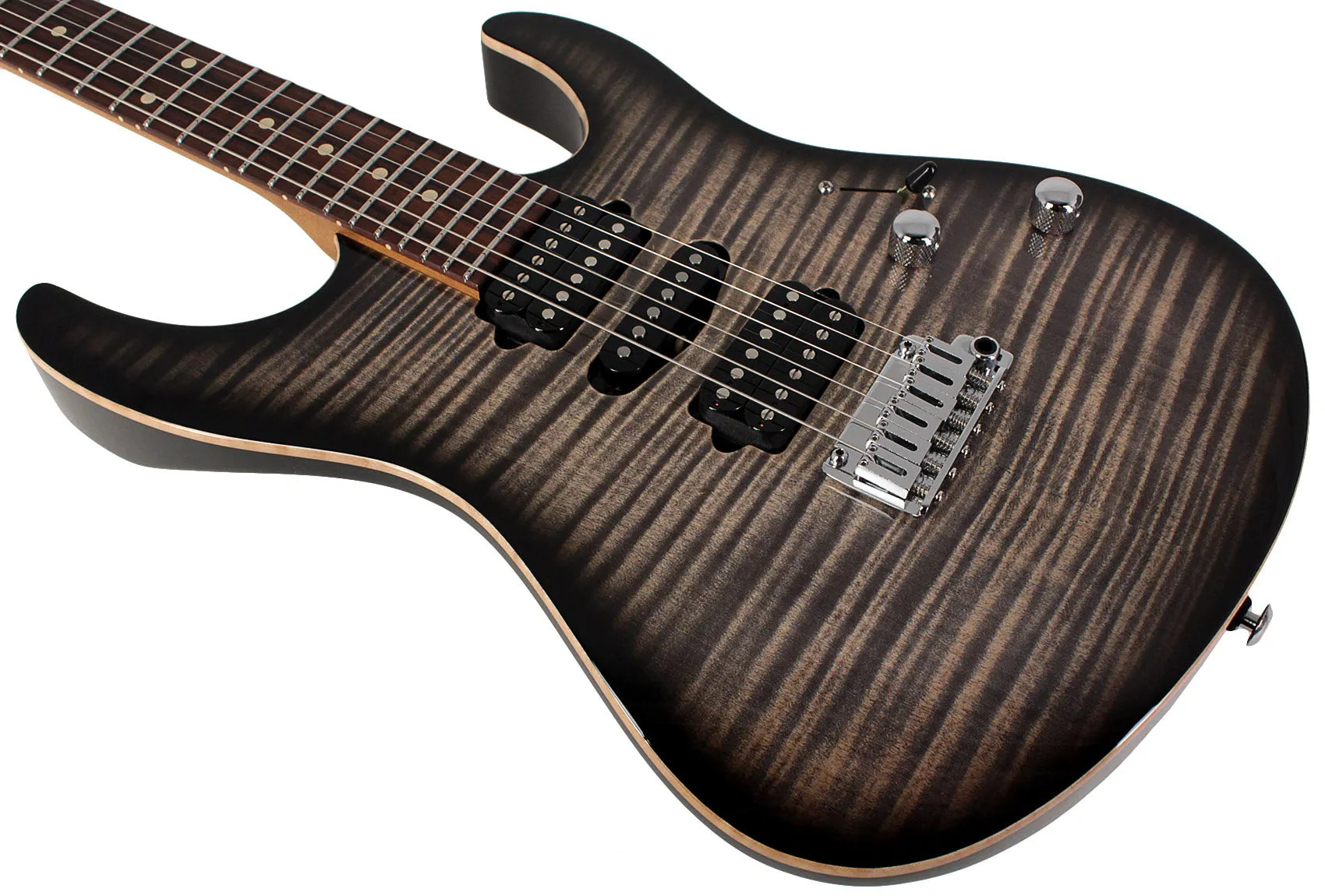 Suhr Modern Plus Guitar, Charcoal Burst, Pau Ferro, HSH