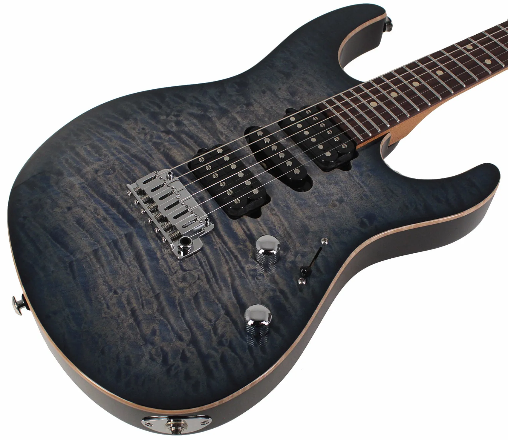 Suhr Modern Plus Guitar, Trans Whale Blue Burst, Pau Ferro, HSH