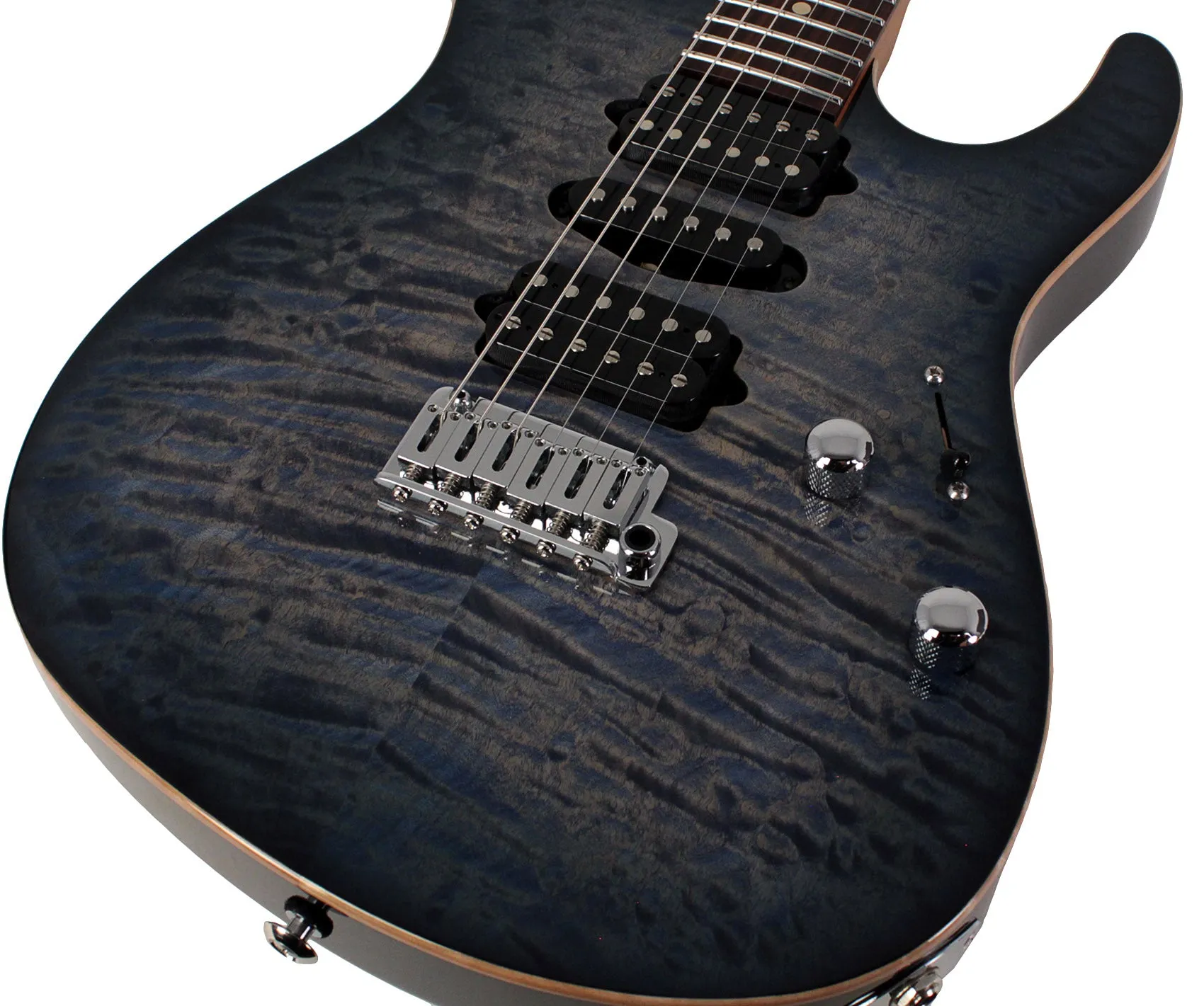 Suhr Modern Plus Guitar, Trans Whale Blue Burst, Pau Ferro, HSH