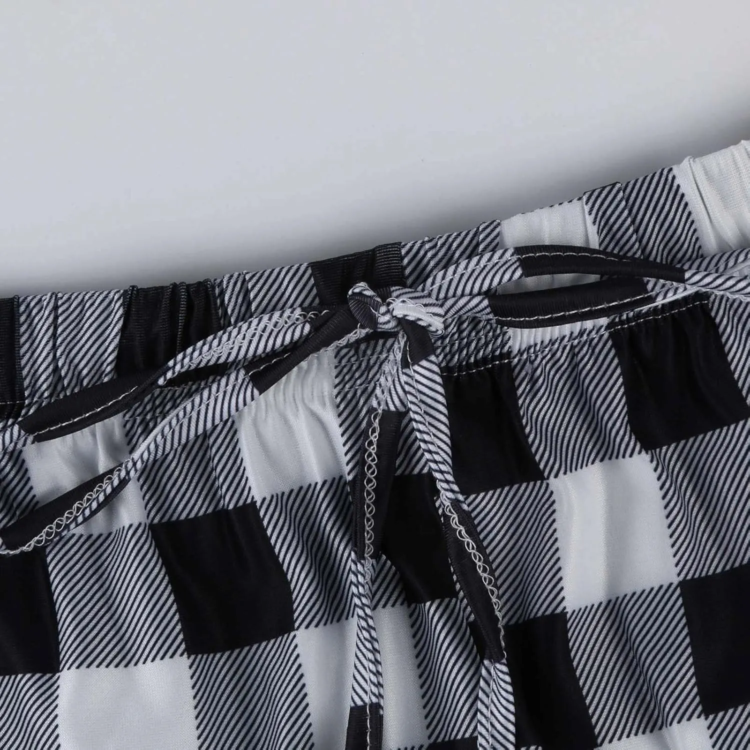 Sweatpants for Women Stretch Drawstring Wide Leg Bottoms High Waisted Plaid Print Pajama Pants Trendy Soft Sweatpant