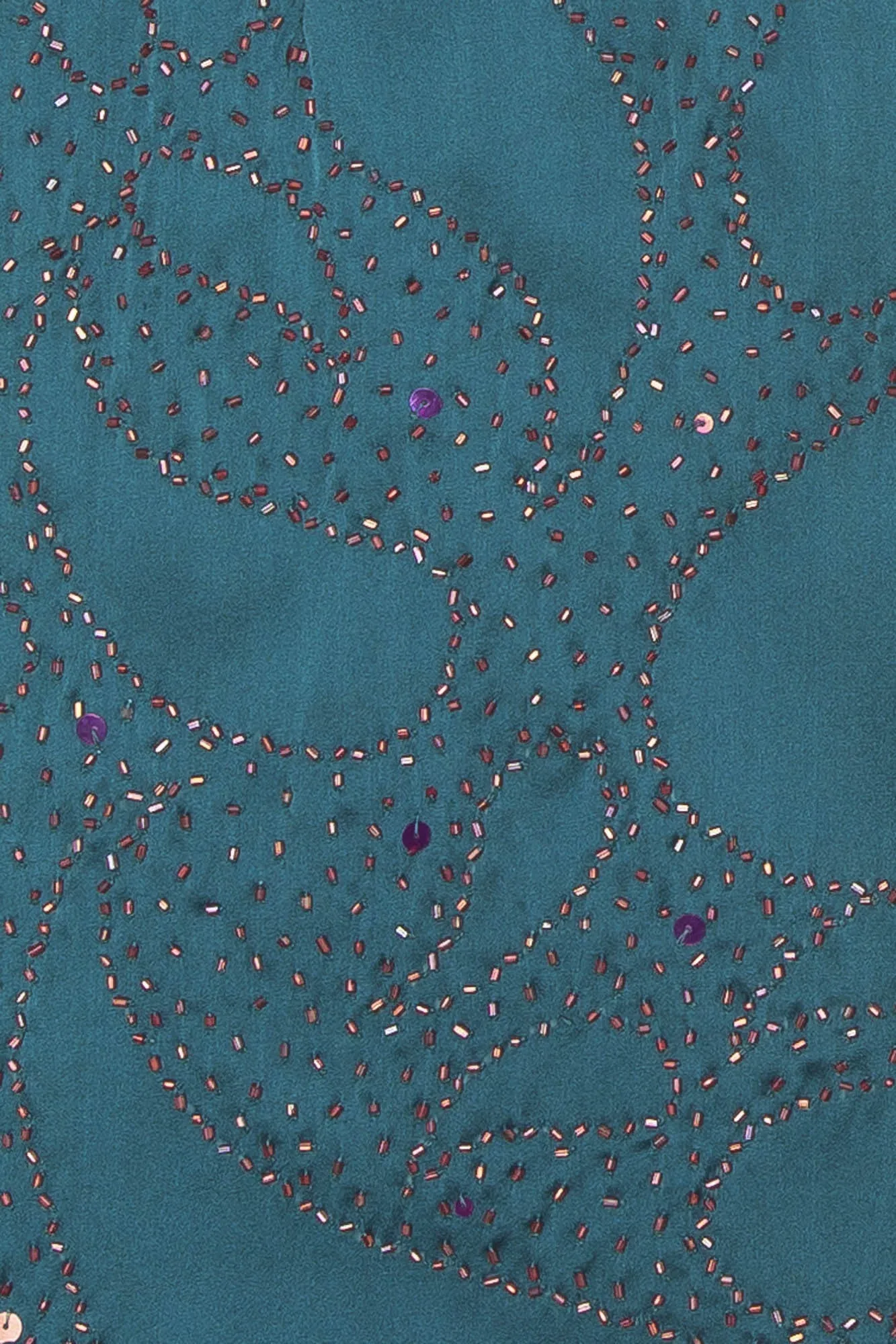 Ungaro - Teal Beaded Asymmetrical Skirt - FR 38
